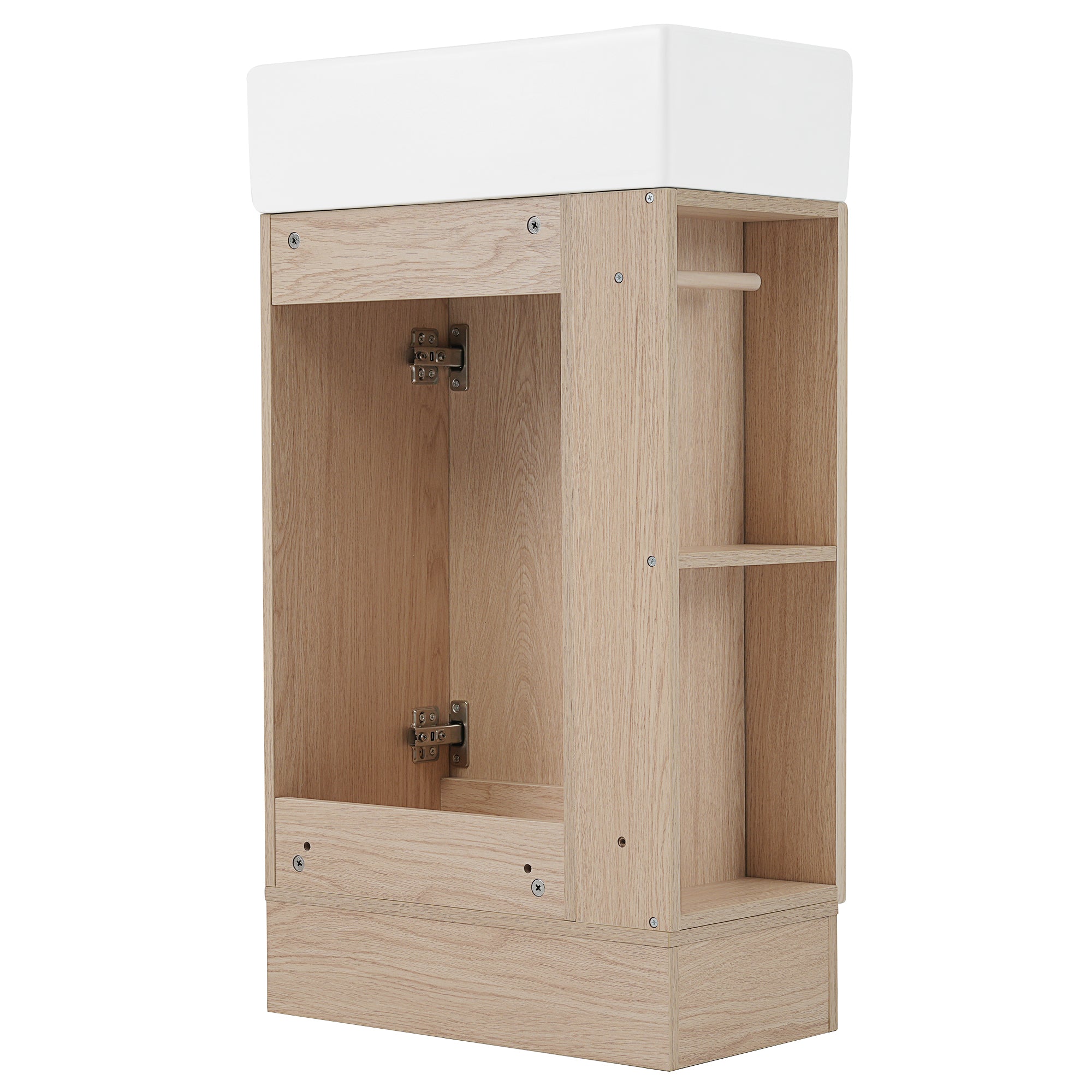 18.6" Bathroom Vanity with Sink, Bathroom Vanity Cabinet with Two-tier Shelf, Left or Right Orientation, Natural