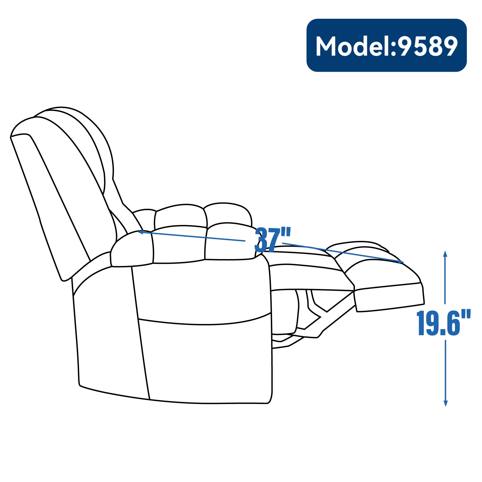 Dual Motor Heat Massage Infinite Position Up to 350 LBS Electric Power Lift Recliners with Power-Remote, Medium-firm and Heavy Duty, Blue