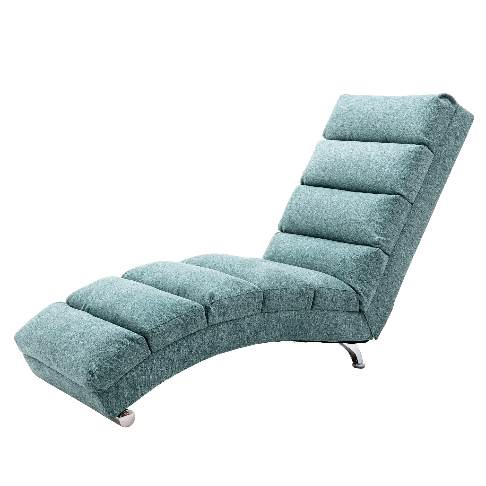 COOLMORE Linen Massage Chaise Lounge Indoor with Remote Control,Ergonomic Electric Massage Long Lounger with 5 Modes for Office, Living Room,Bedroom (Teal)