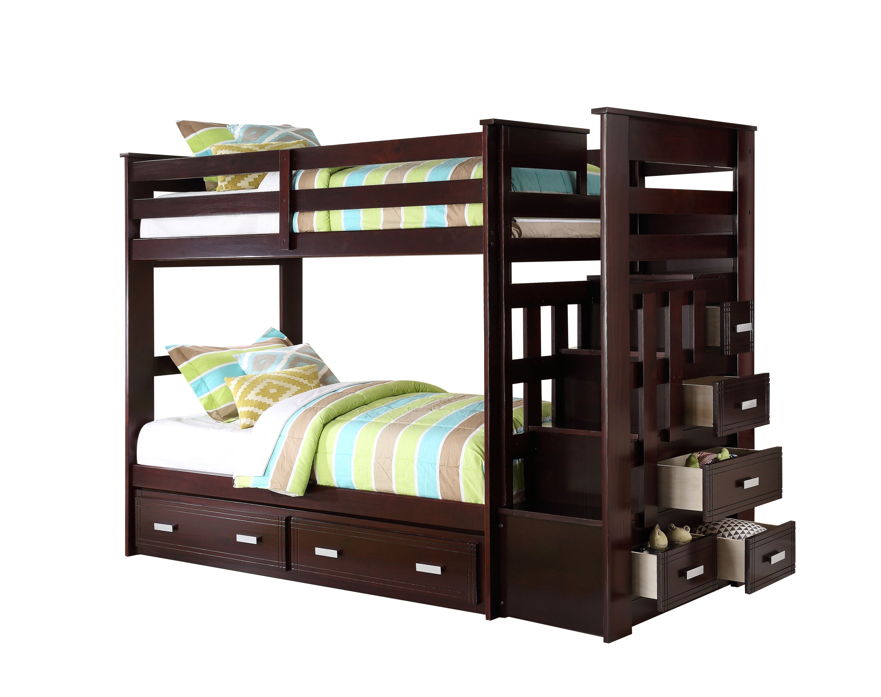 ACME Allentown Bunk Bed (T/T) w/Trundle, Espresso 10170W