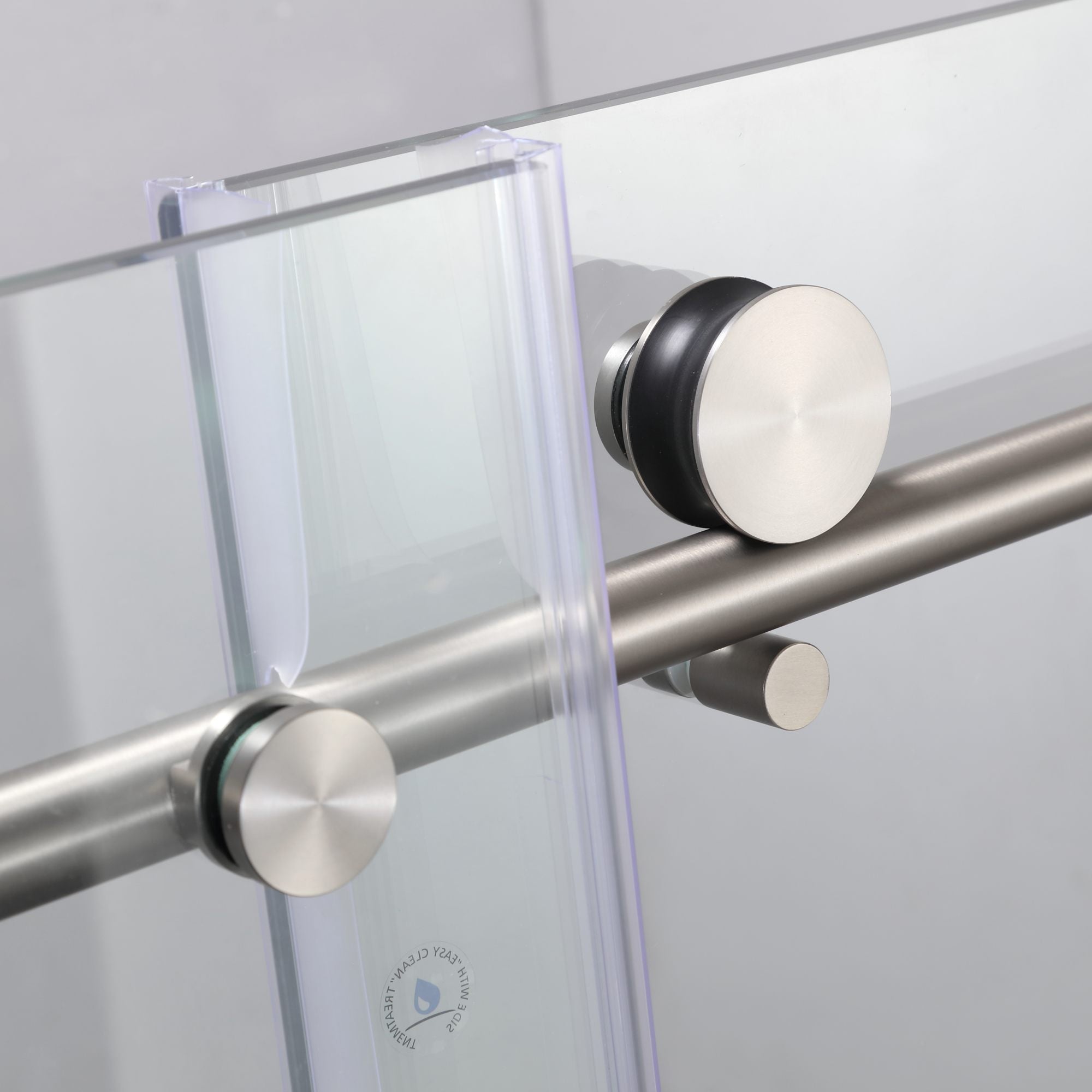 Spare Parts - Frameless Shower Doors 60" W x 76"H with 3/8"(10mm) Clear Tempered Glass, Brushed Nicel Finish