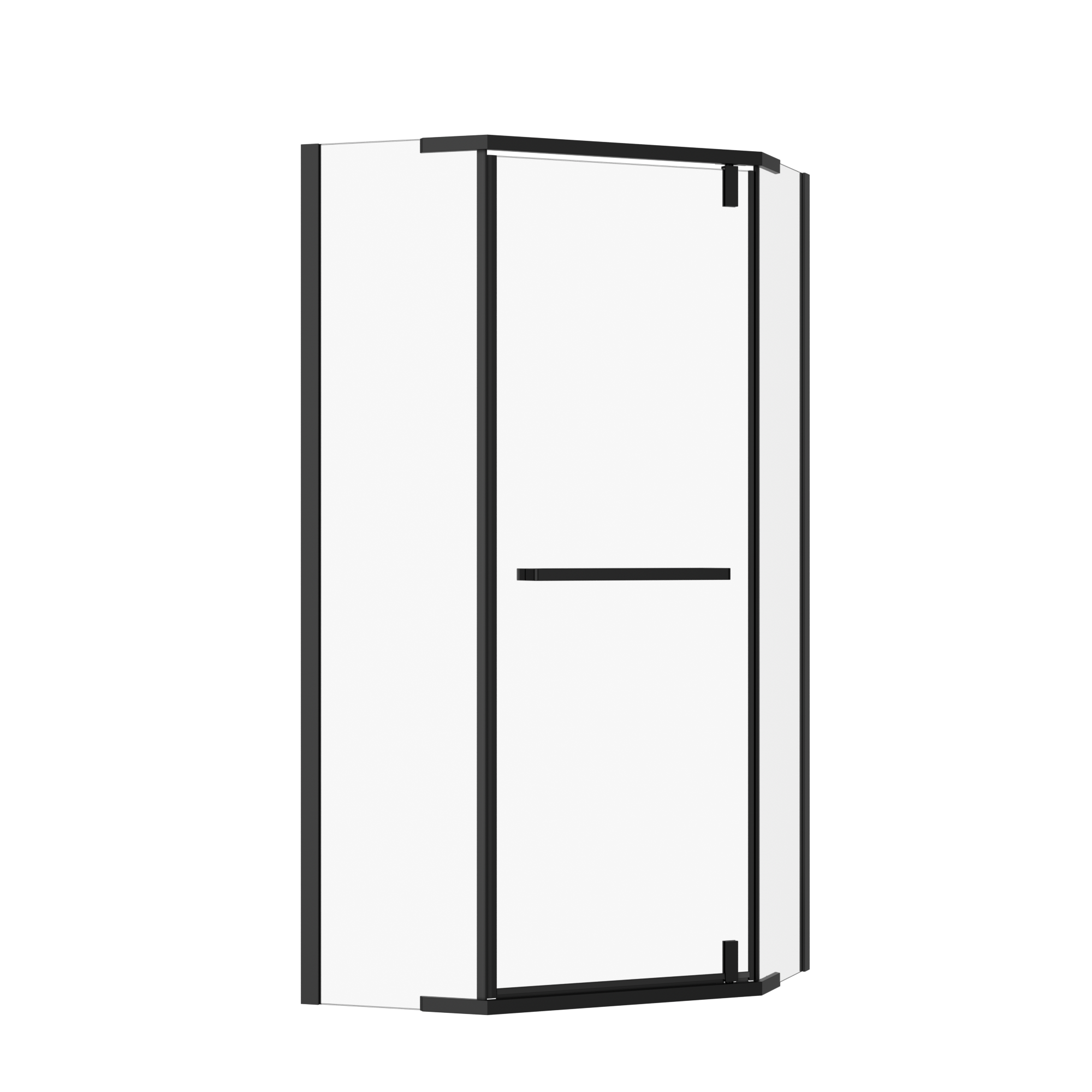 36 x 36 x 72 in Neo-Angle Shower Door - 36 x 36 x 72 in / Clear Glass / Black view 4