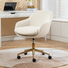 046-Mesh Fabric Home Office 360°Swivel Chair Adjustable Height With Gold Metal Base,Beige