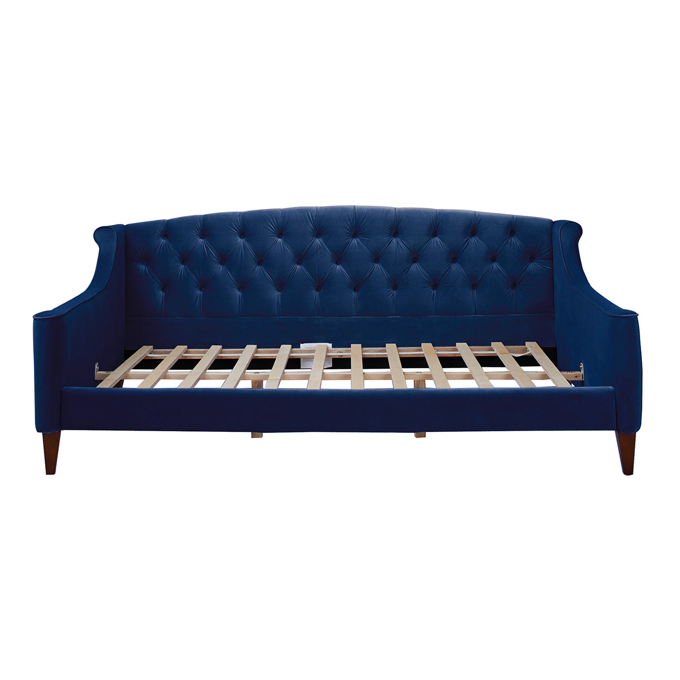 Lucy Upholstered Button Tufted Sofa Bed, Navy Blue Velvet