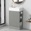 18.6" Bathroom Vanity with Sink, Bathroom Vanity Cabinet with Two-tier Shelf, Left or Right Orientation, Grey