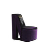 9" Tall Display Jewelry Box with Hooks, High Heel Shoe Design, Purple Velvet