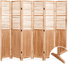 82.8'' W x 65'' H 6 - Panel Solid Wood Folding Room Divider, Natural