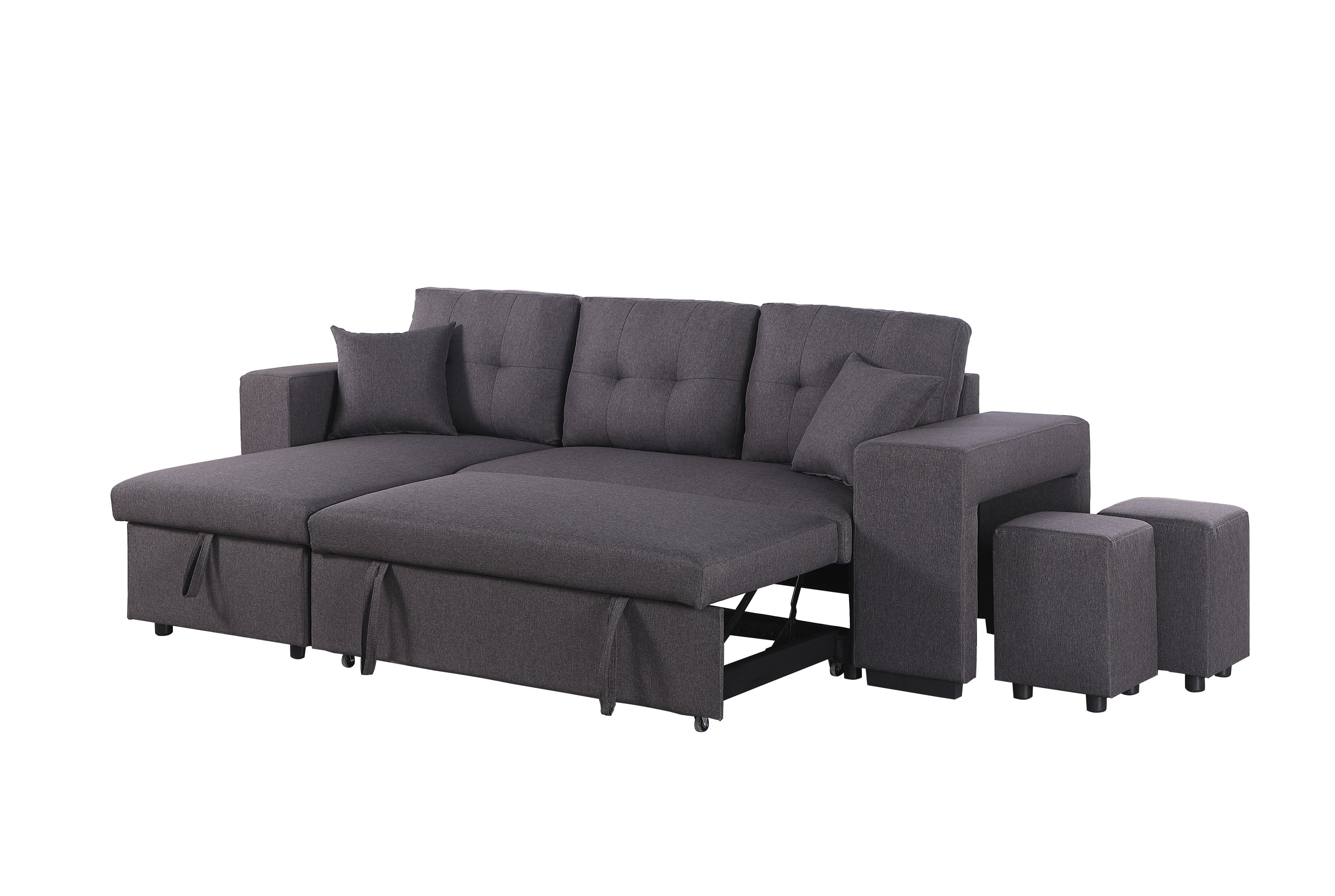 Daniel Upholstered Reversible Sectional with pull out loveseat