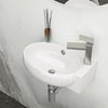 16x11 Inch White Ceramic Rectangle Wall Mount Bathroom Sink with Single Faucet Hole