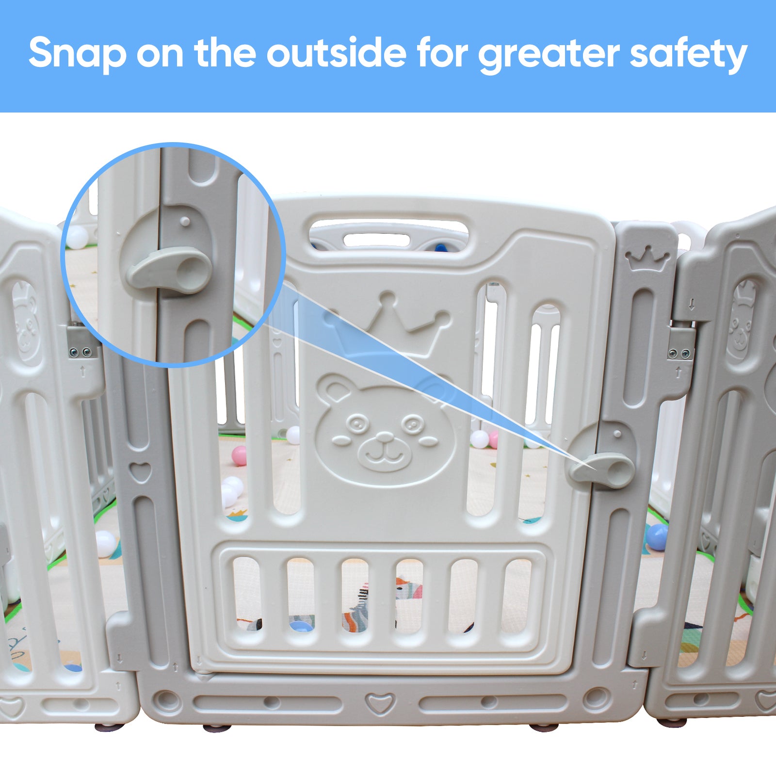 66" * 66" Baby Playard Playpen Indoor Plastic Material Fence Baby Fence Pet Fence 16+2 Combination