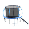 12FT Trampoline with Enclosure - Recreational Trampolines with Ladder and Anti Rust Coating, Pumpkin-shaped Trampoline with Slide and Basket Board, ASTM Approval Outdoor Trampoline for Kids