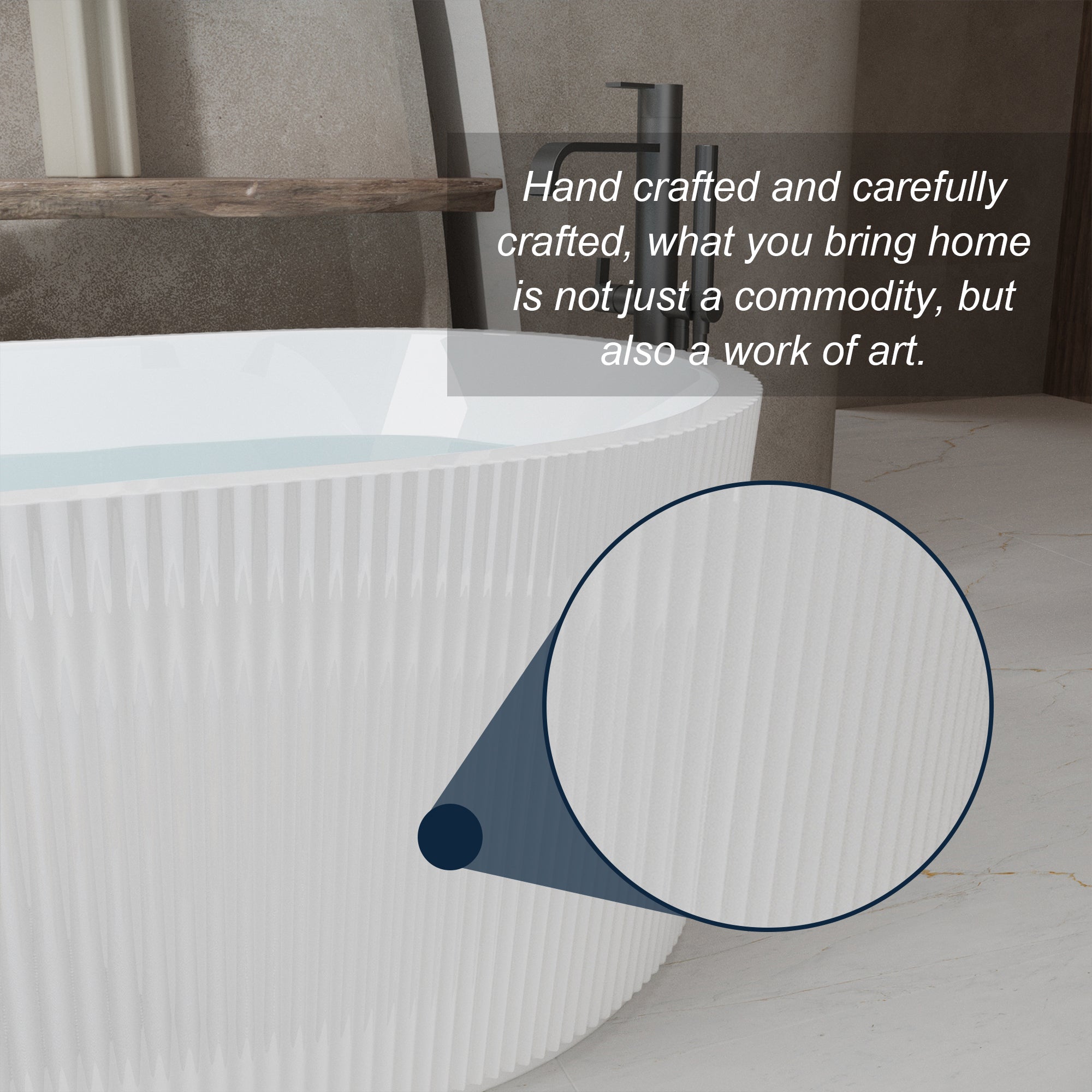 67-inch freestanding acrylic bathtub with toe-tap chrome drain, top view