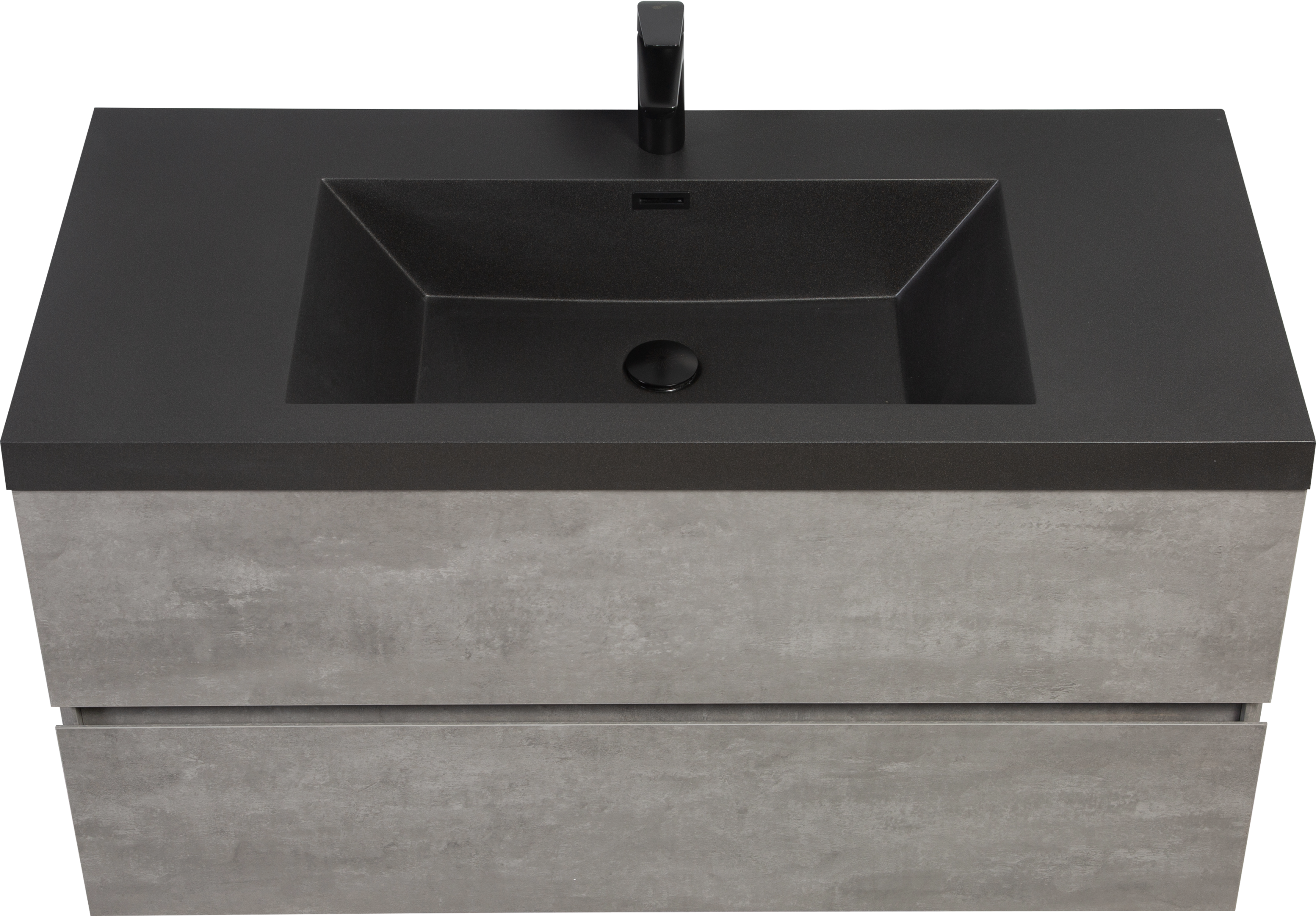 42" Bathroom Vanity Countertop Only, Single-hole Cabinet Top Matte Black, 24V12PB42