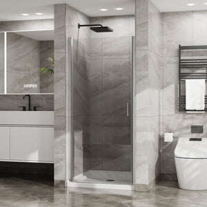 34 x 72 in Semi-Frameless Pivot Shower Door - 34 x 72 in / Chrome view 2