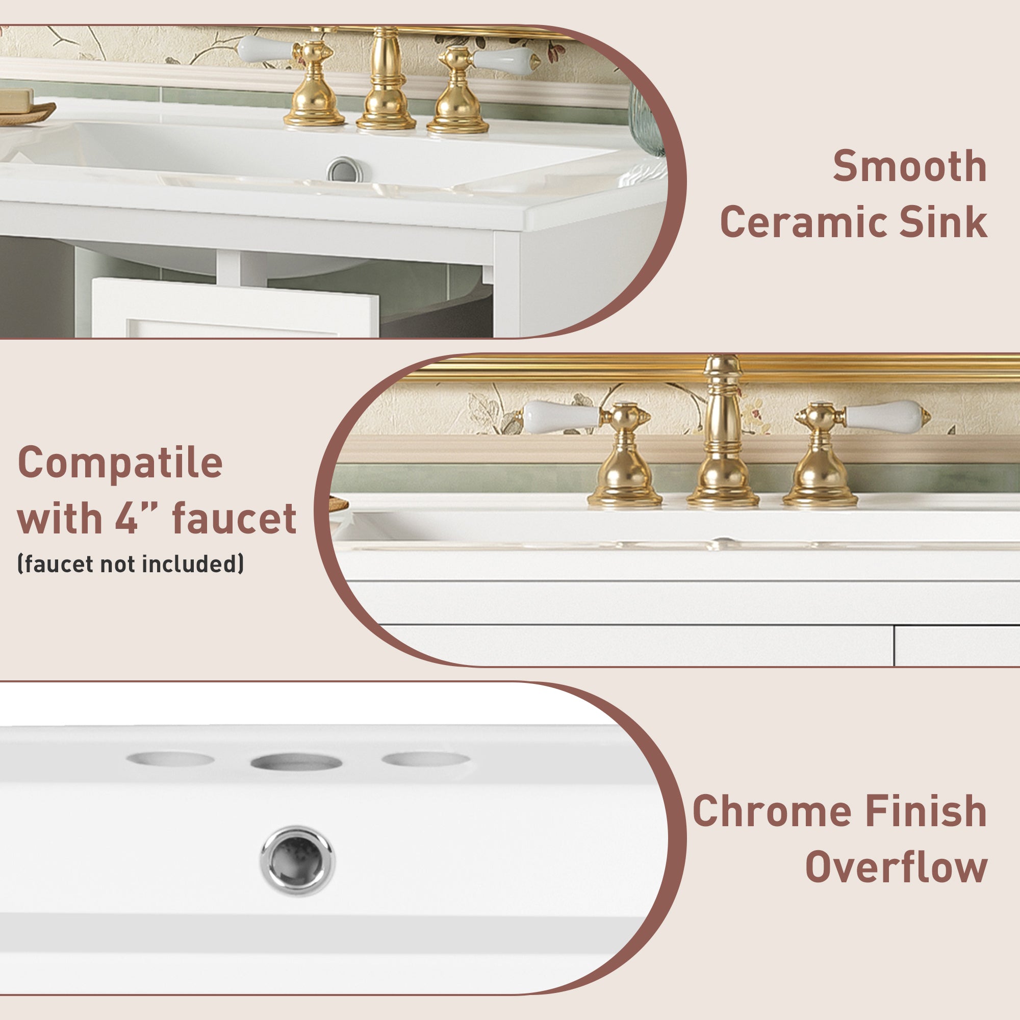 24 inch white wall mounted bathroom vanity detail view 5