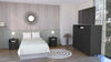 3 Piece Bedroom Set, Milano Double Door Cabinet Dresser + 2 Salento Nightstands, Black