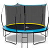 YC 12FT Recreational Trampolines with Enclosure for Kids and Adults with Patented Fiberglass Poles - Pumpkin Blue