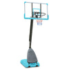 Height Adjustable Basketball Hoop, 7.5 to 10ft Adjustable Basketball Stand with 44 Inch Backboard, Portable Basketball Goal System with Stable Base and Wheels Blue