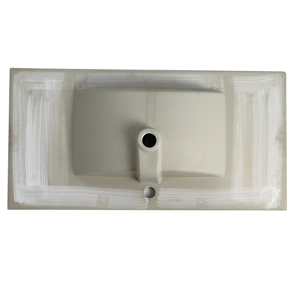 36 Inch Bathroom Ceramic Sink Basin, White