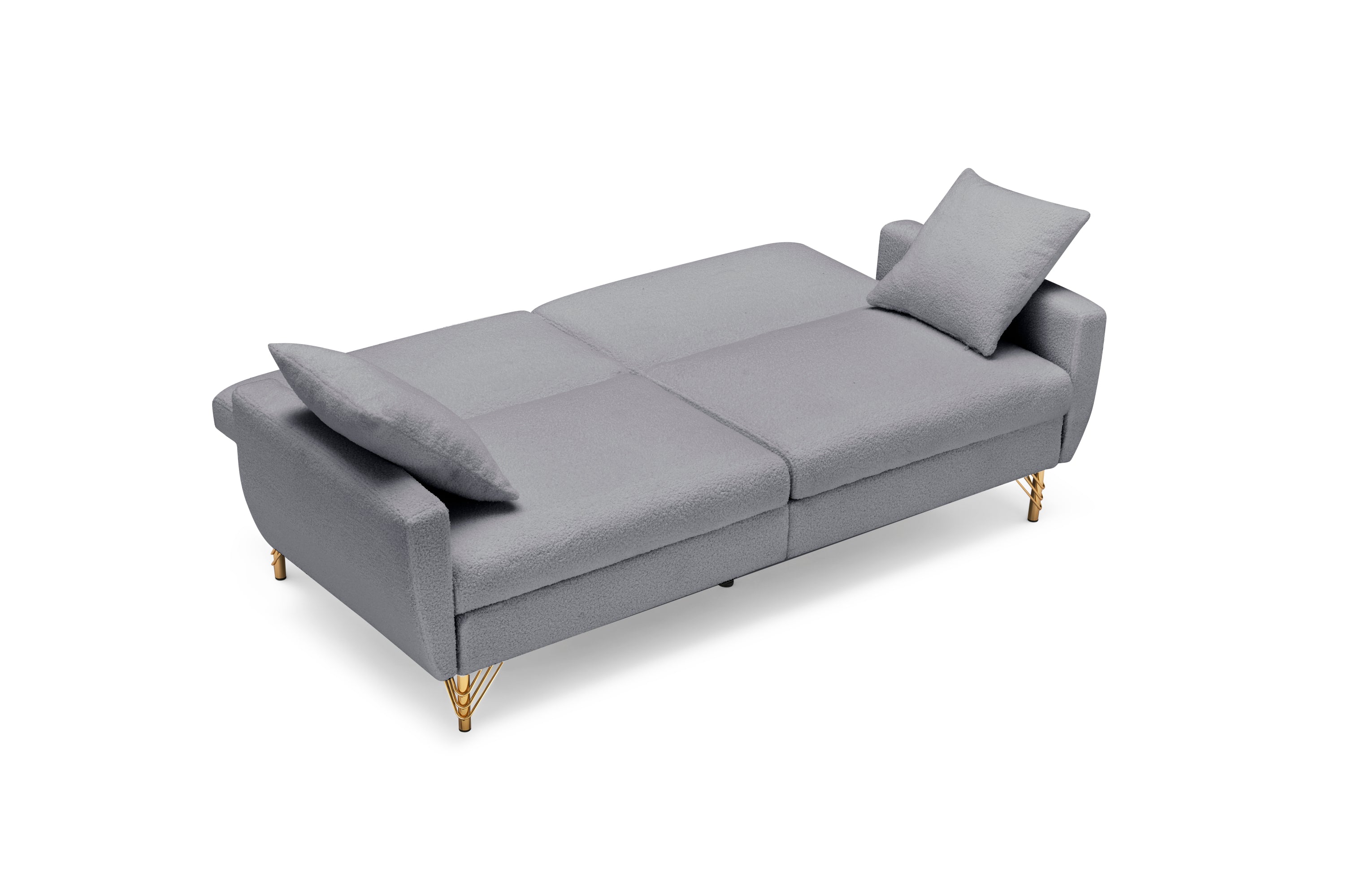 74.41 Inch Teddy Velvet sofa bed with Separate adjustment backrest and Storage Function