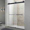 48 x 75 in Double Sliding Shower Door - 48 x 75 in / Matte Black / 5/16 in Glass view 1