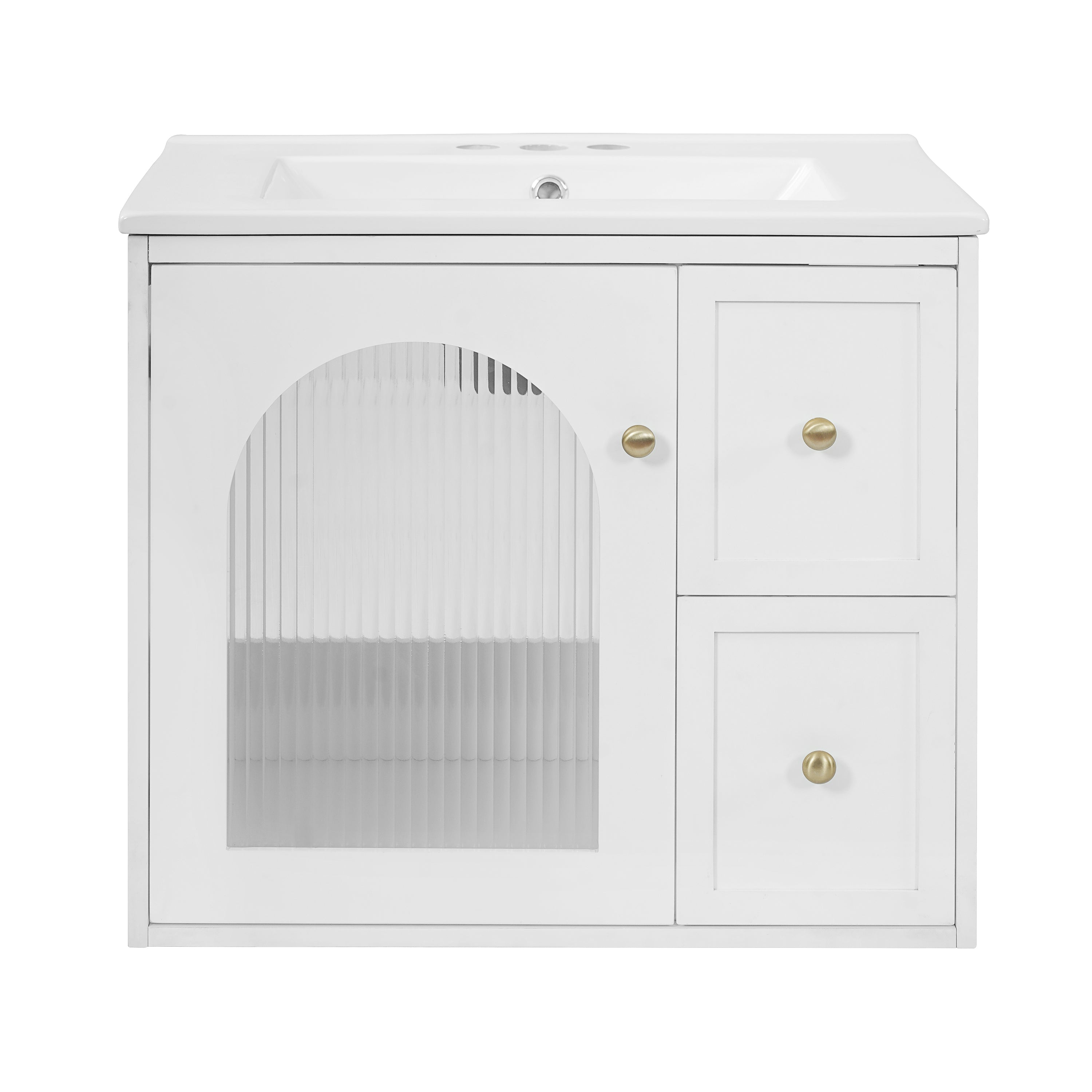 24 inch white wall mounted bathroom vanity detail view 9