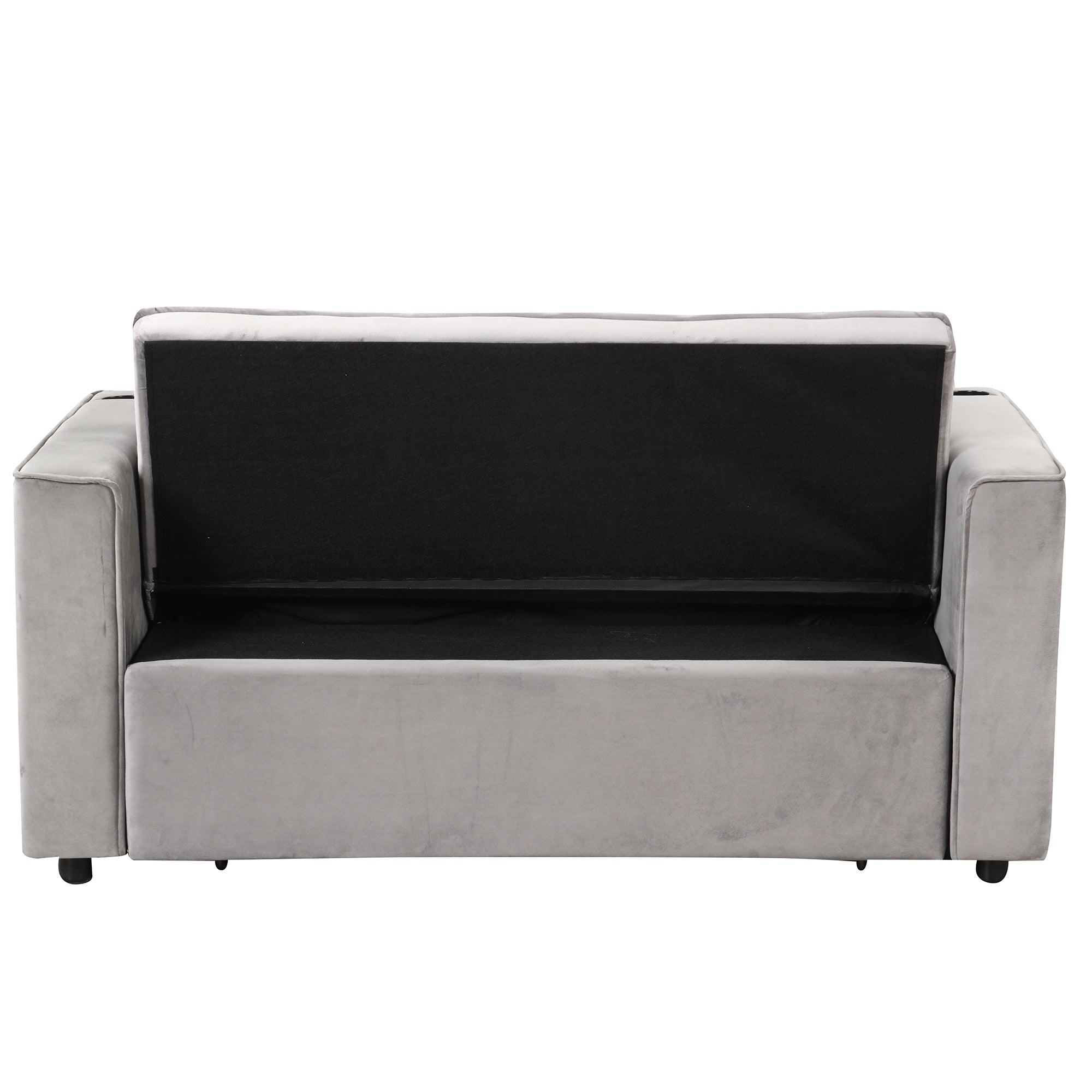 58" 4-1 Multi-functional Sofa Bed with Cup Holder and USB Port for Living Room or Apartments, Gray