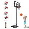 Basketball Hoop Basketball System 4.76-10ft Height Adjustable with 4 Basketball, Net Pocket, Inflator Set