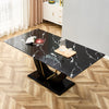 Modern minimalist and luxurious black imitation marble texture dining table rectangular office desk.Game desk .desk.For dining room, living room, terrace, kitchen F-907