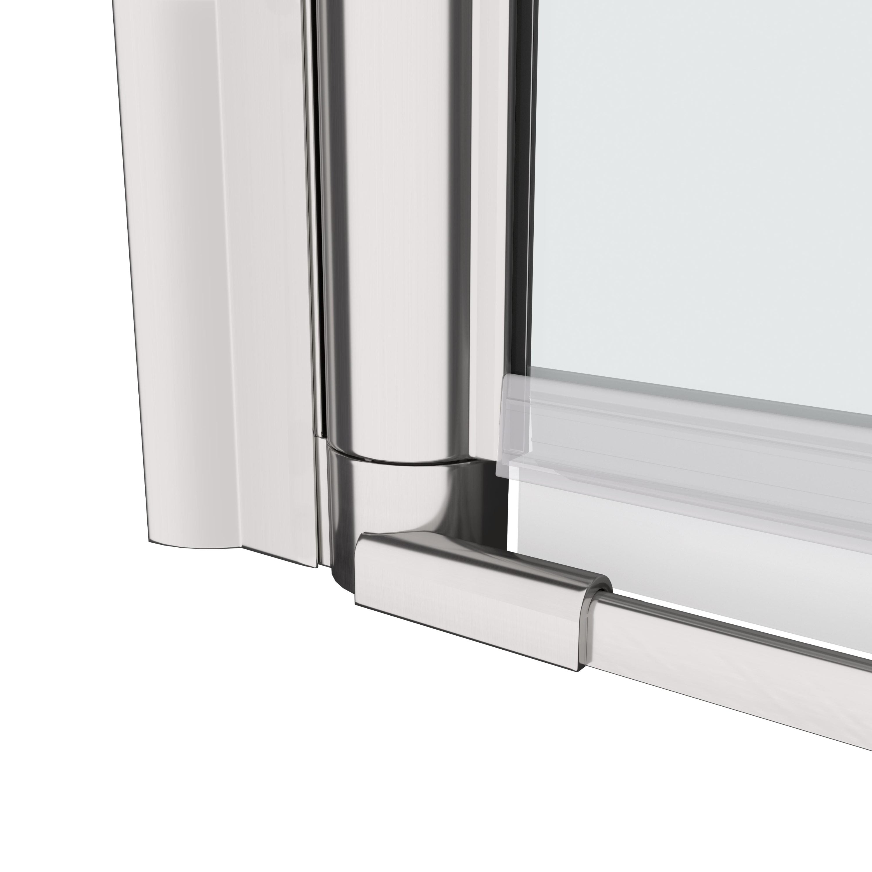 Polished Chrome Pivot Shower Door: 28"W x 72"H, 1/4" Tempered Glass