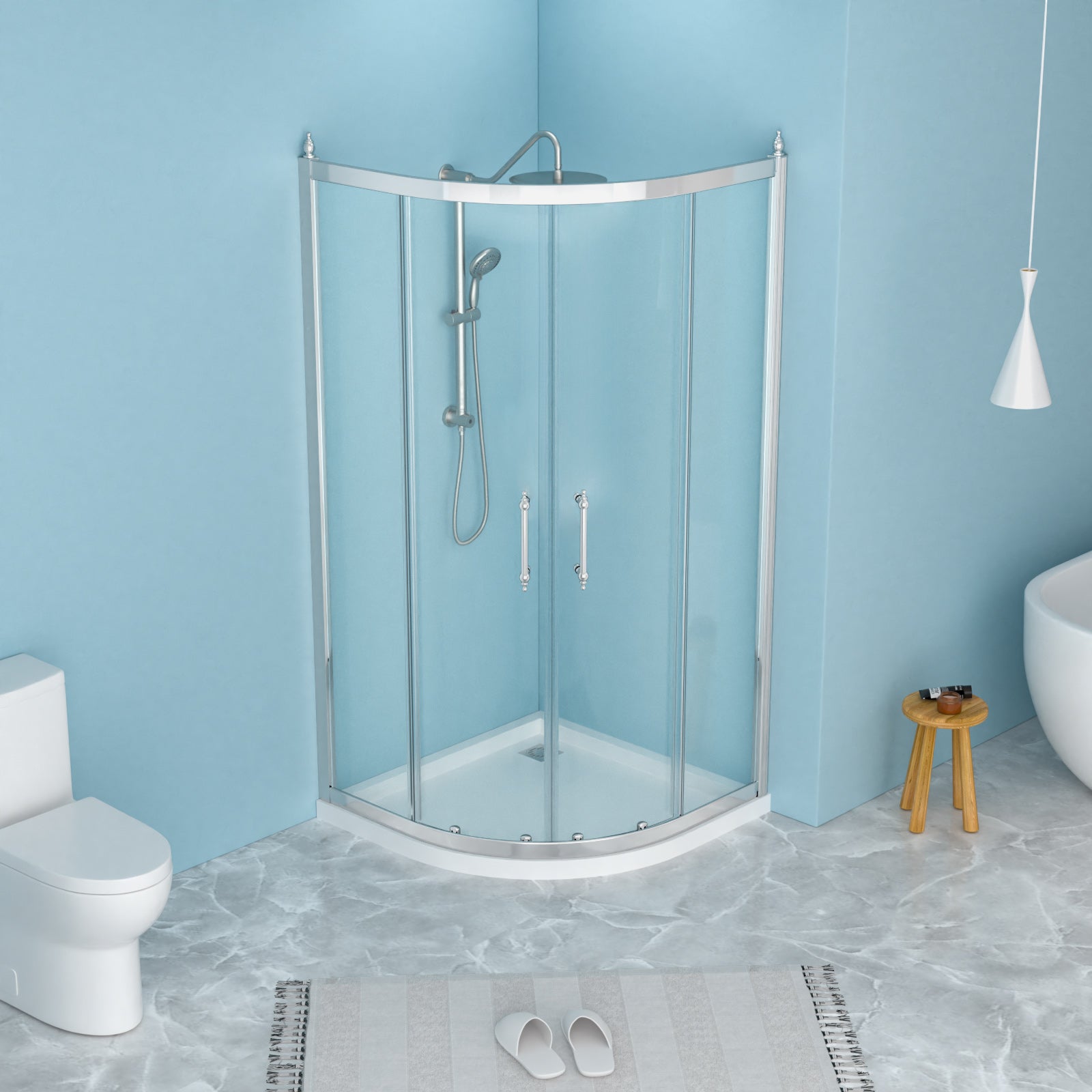 36 x 72 in Framed Tub Shower Enclosure - 36 x 72 in / Chrome view 1
