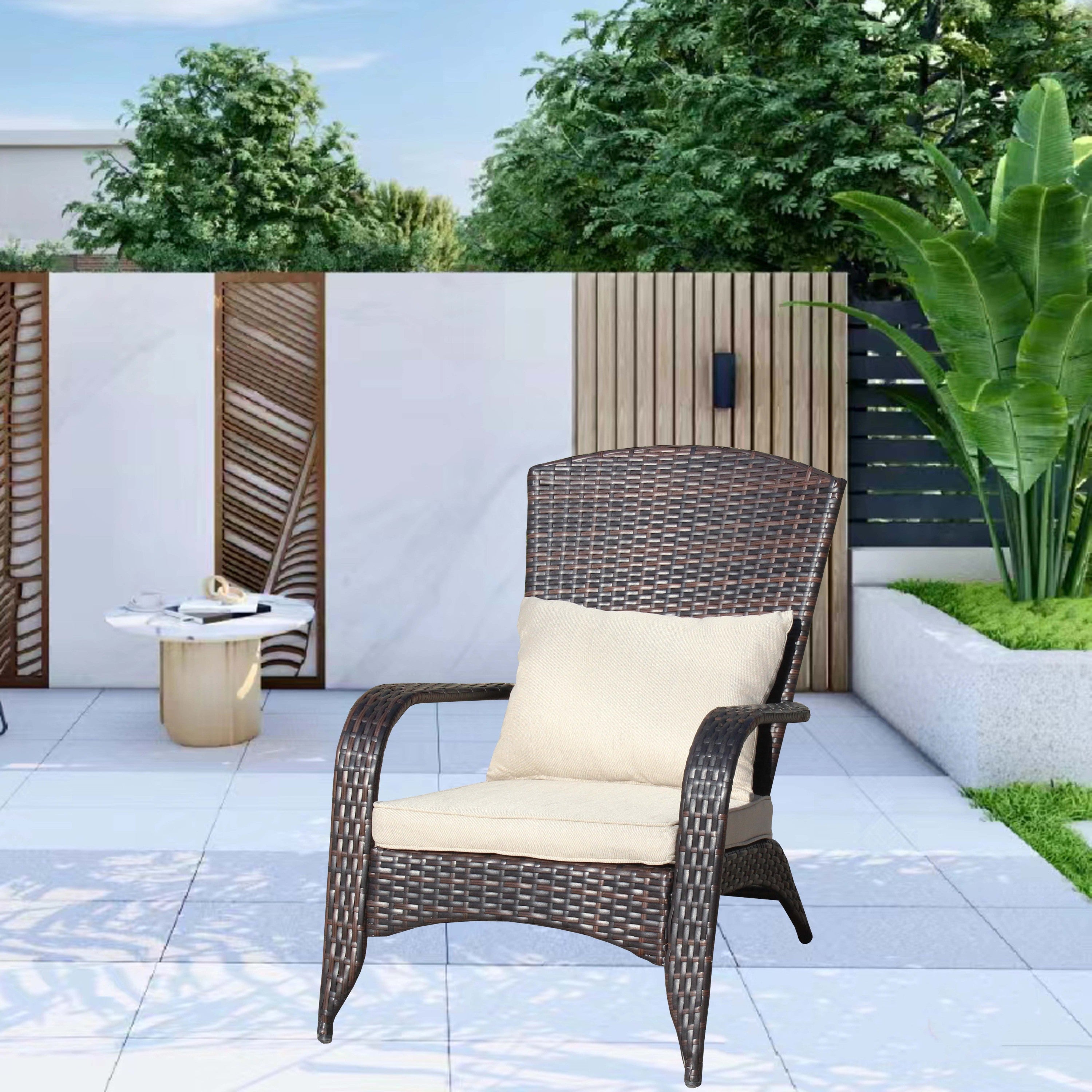 Patio Chair with Cushions(Beige Cushion)