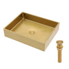 19"x15" Gold Stainless Steel Bathroom Sink with Pop Up Drain