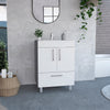 White 2-Door Rectangle Single Bathroom Vanity