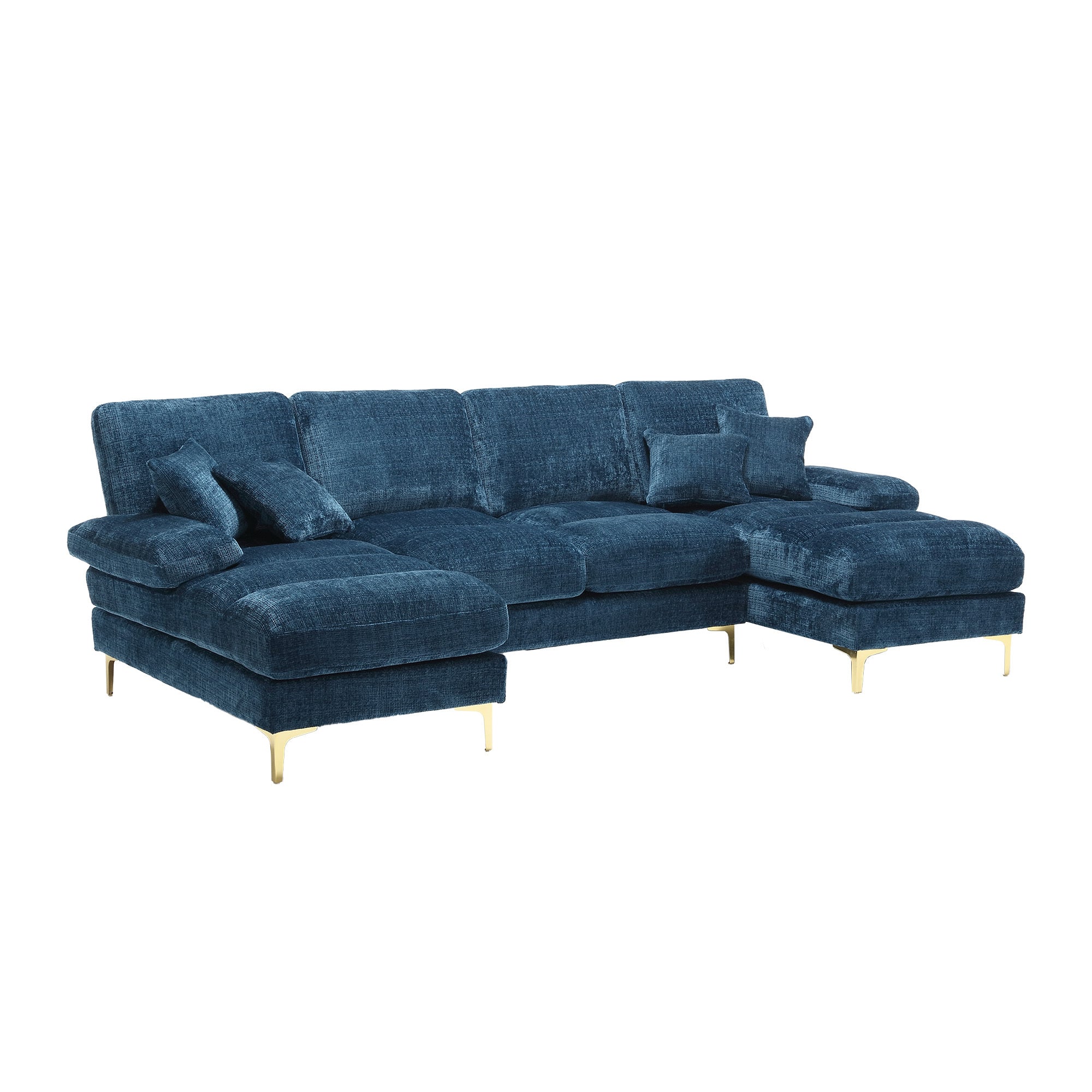 UNITED Modern Large chenille Fabric U-Shape Sectional Sofa