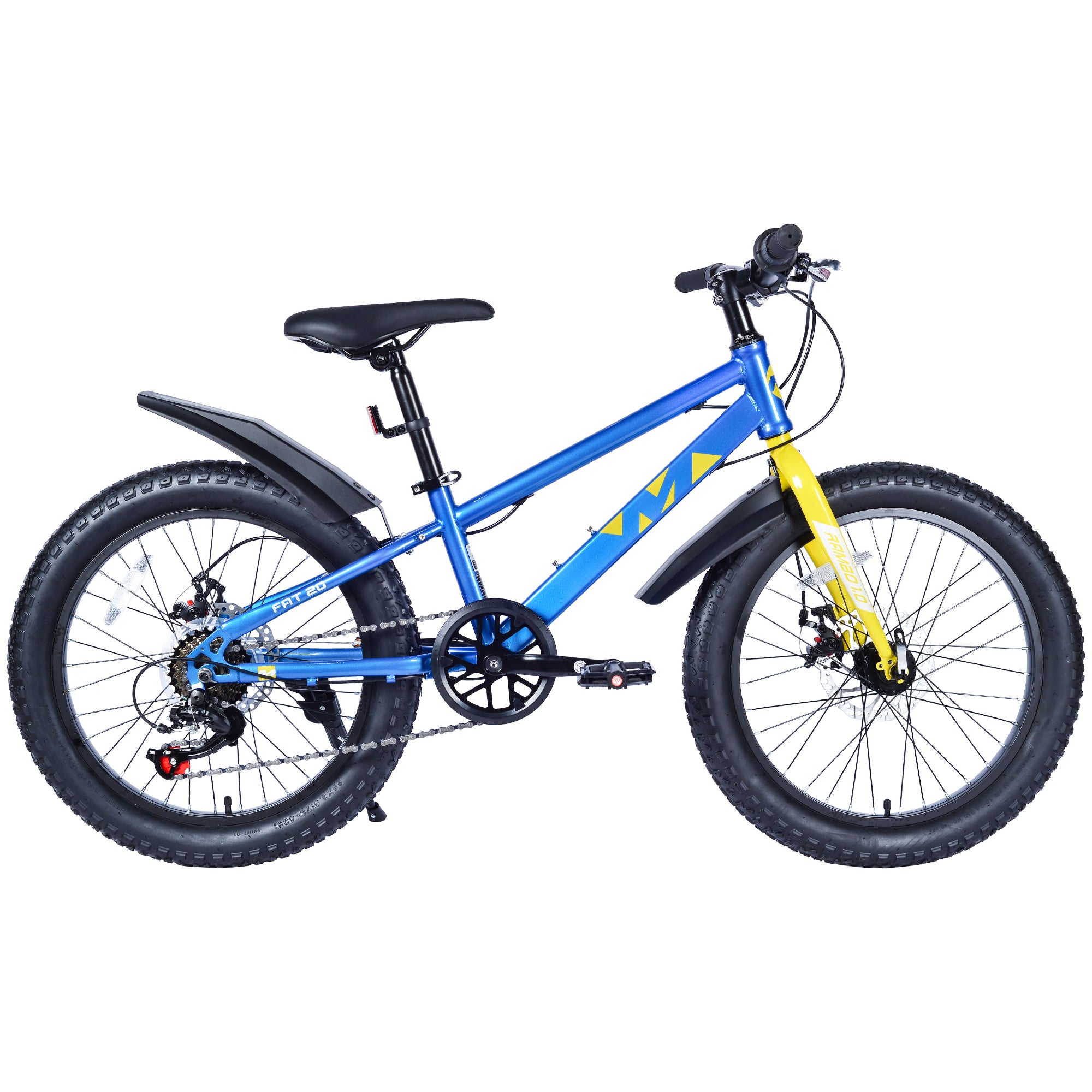 20 Inch Kids Bicycles , Fat Tire Mountain Bike for Boys and Girls Age 5 + Years ,Dual-Disc Brake,Shimano 7-Speed ,Kids Beach and Snow Bicycle