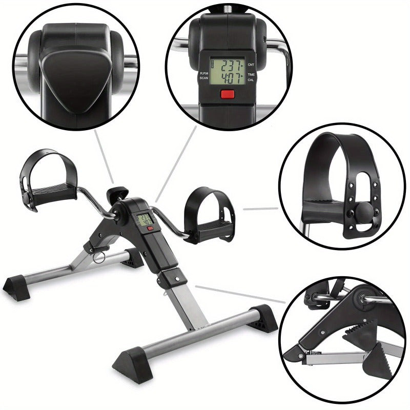 Under Desk Stationary Exercise Foldable Bike - Arm Leg Foot Pedal Exerciser