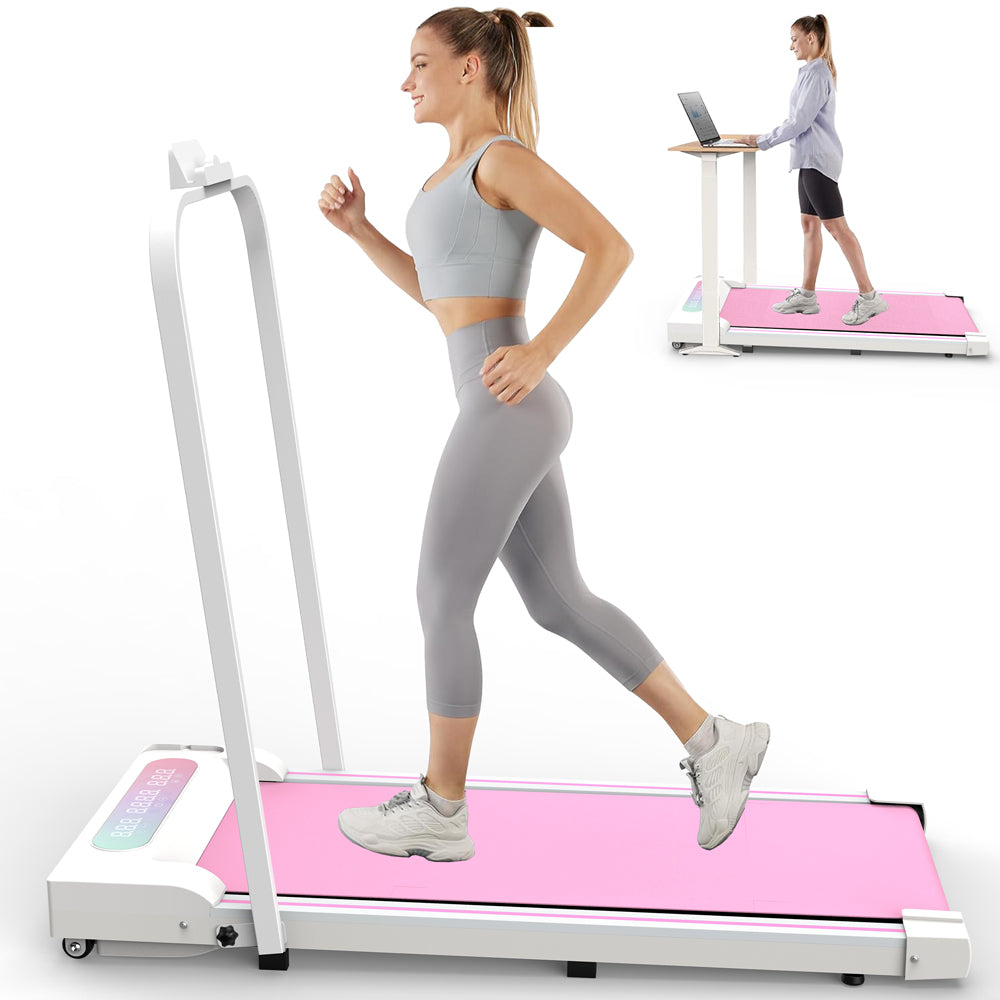 Under Desk Treadmill, Walking Pad, 2 in 1 Portable Treadmill with Handle Remote Control LED Display, Walking Jogging Machine for Home Office Use