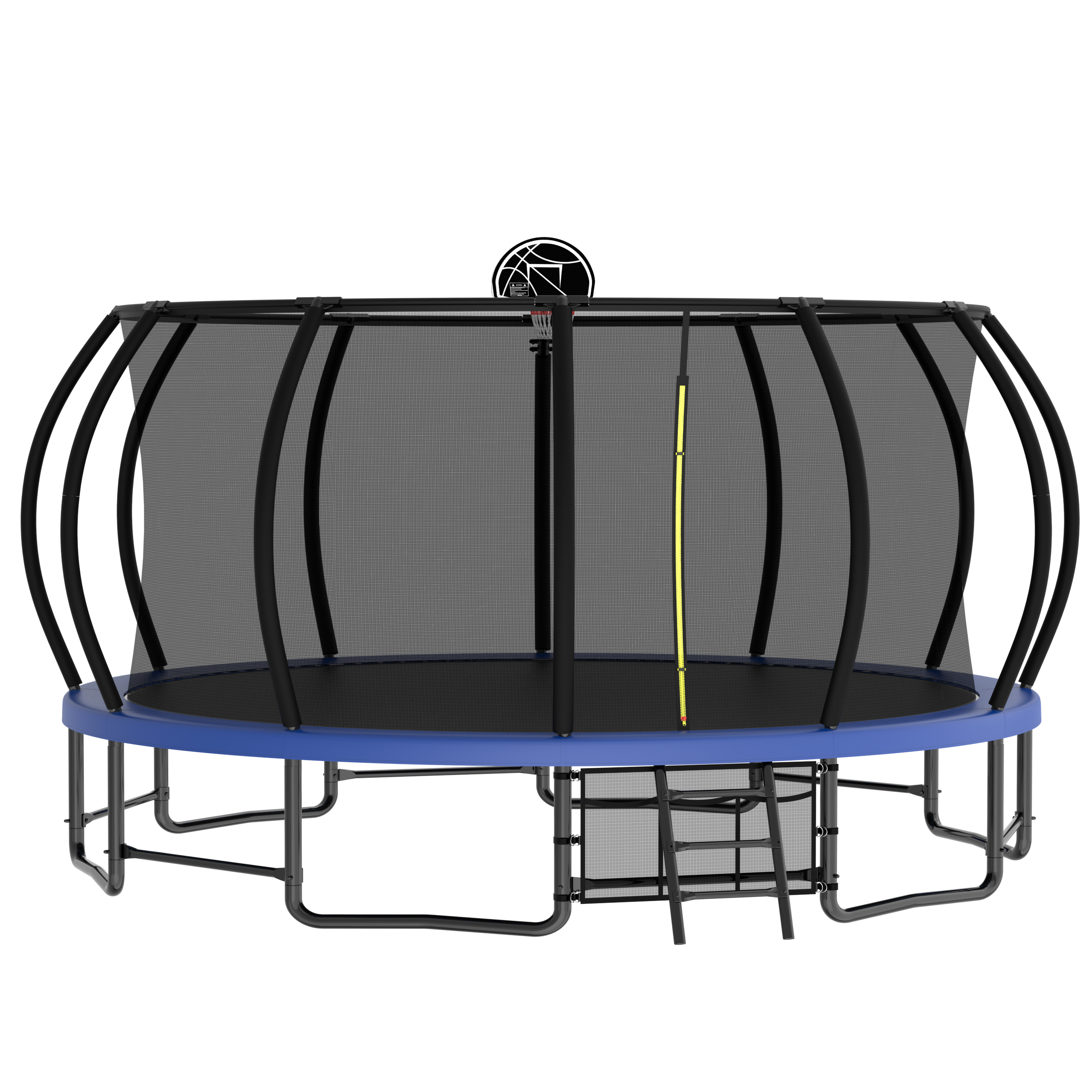 16FT Outdoor Trampoline for Kids and Adults, Pumpkin Trampolines with Curved Poles,Heavy Duty Trampoline Anti-Rust Coating ASTM Approval