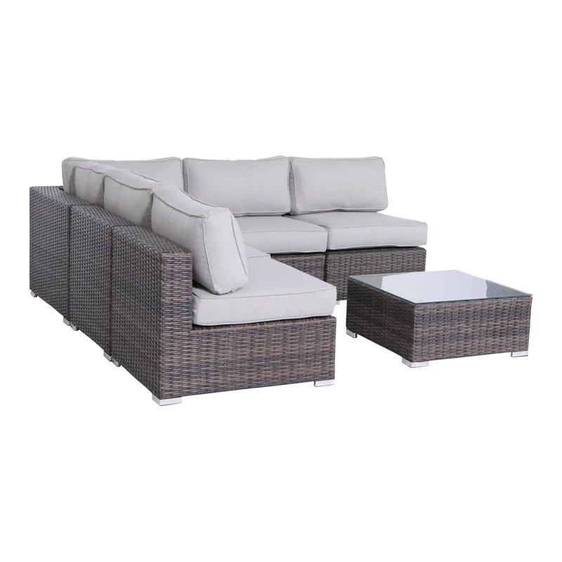 Fully Assembled Wicker 4-Person Seating Set with Cushions