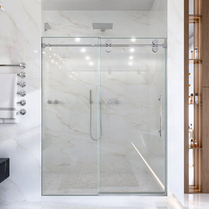 44-60 in Frameless Single Sliding Shower Door - 44-48 x 76 in / Chrome view 4
