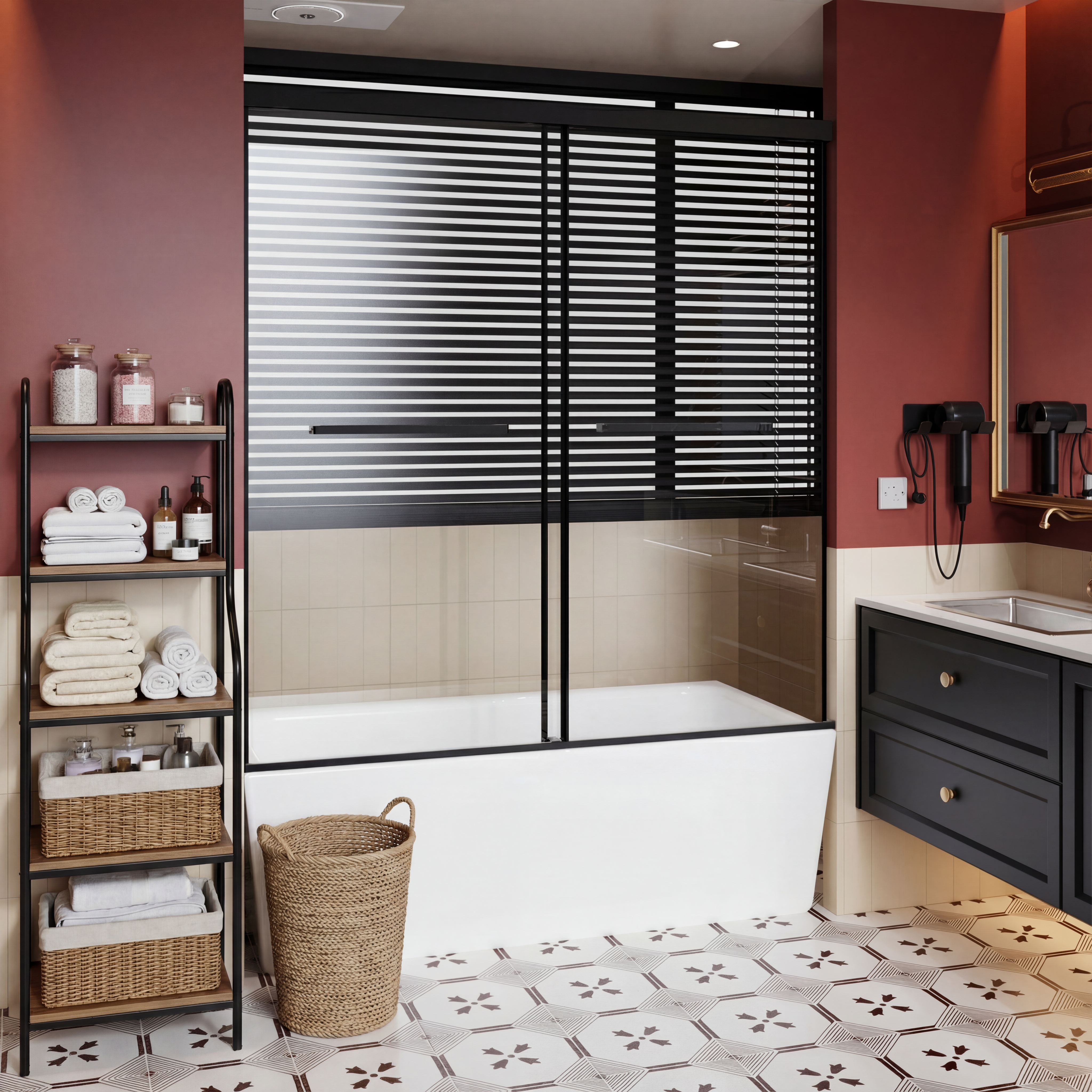 60 x 62 in Soft-Close Dual Sliding Shower Door - 60 x 62 in / Matte Black / Soft-Close Track view 4