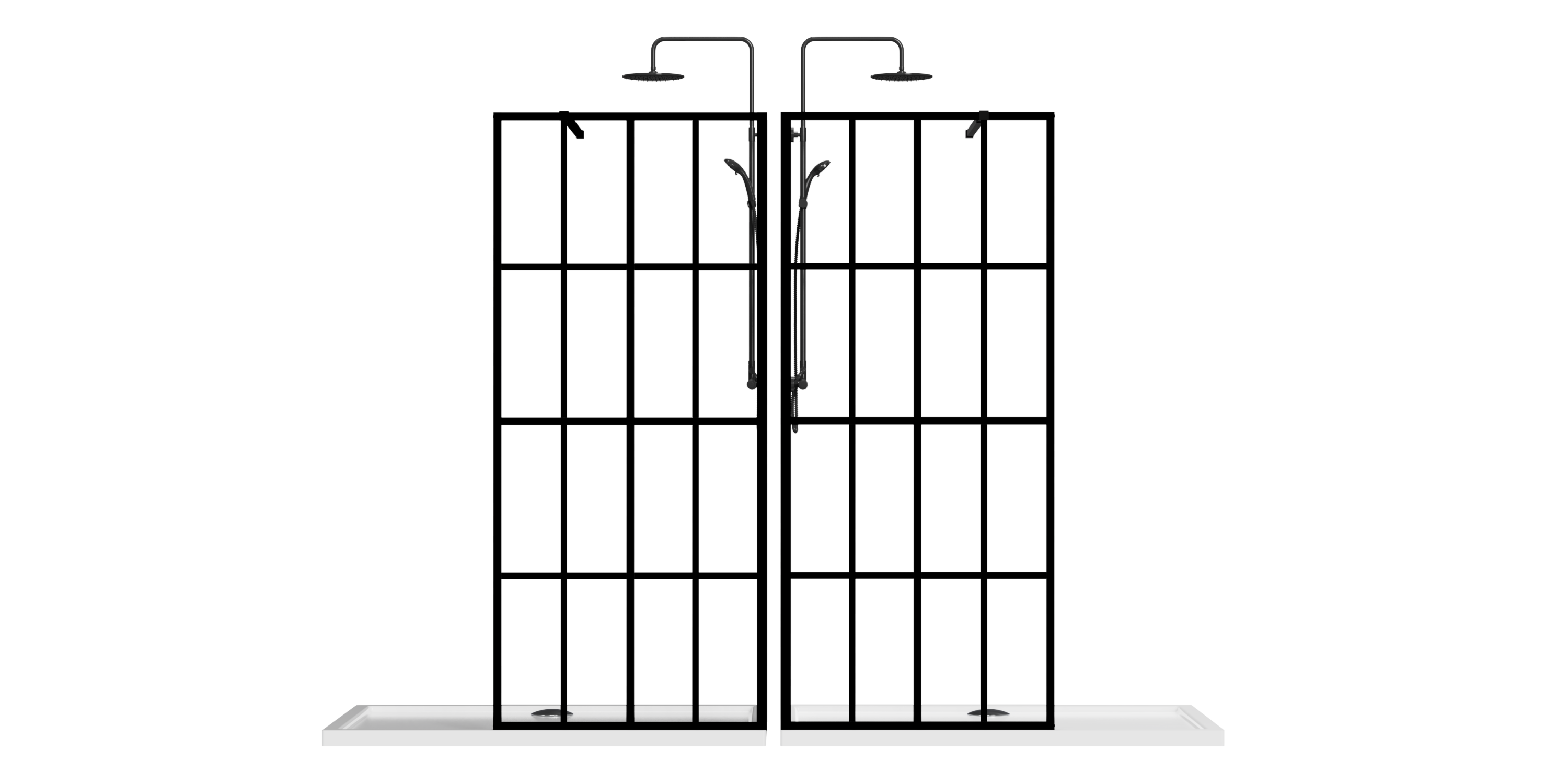 Goodyo 34"W X 72"H Shower Door Walk-in Black Finish