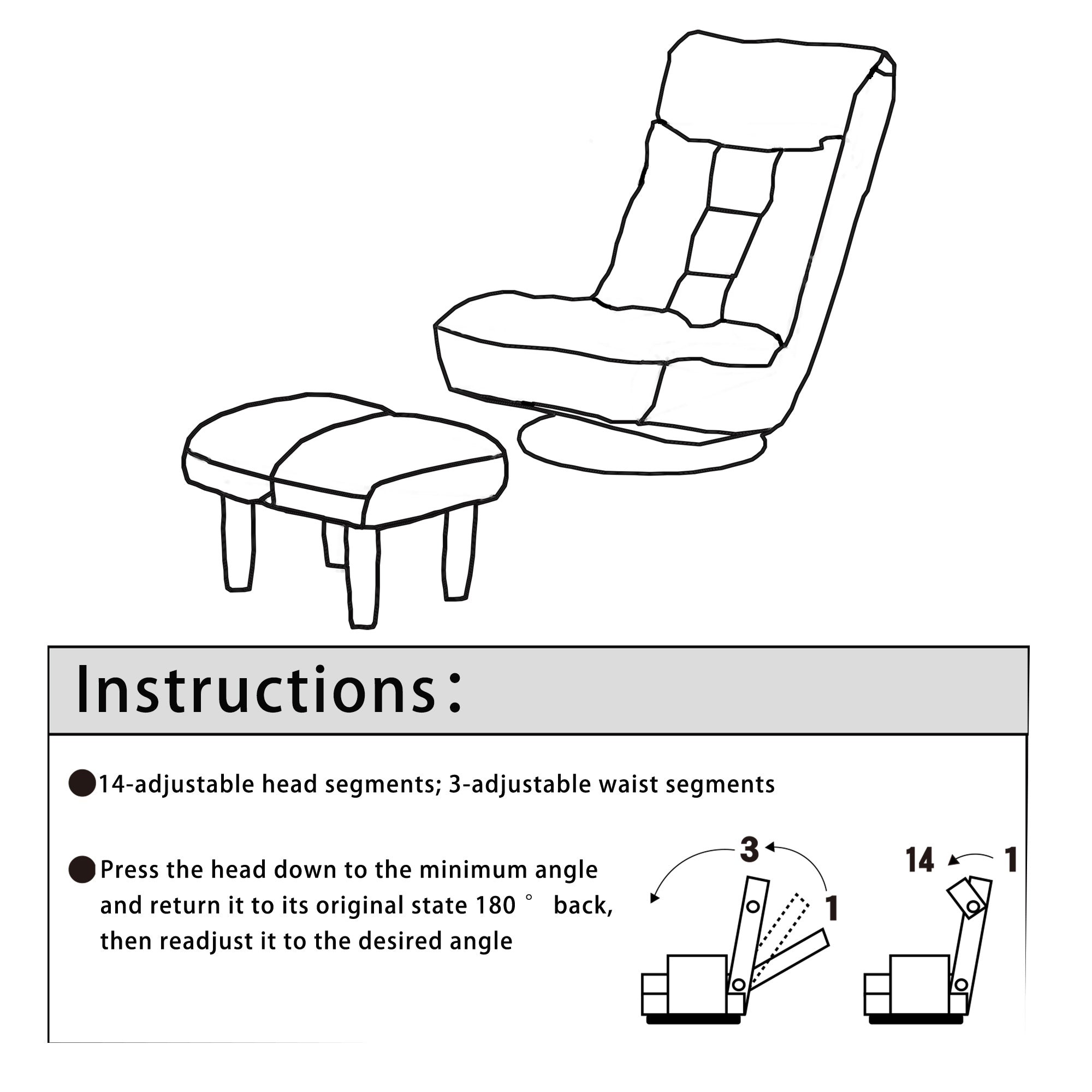 Single sofa reclining chair Japanese chair lazy sofa tatami balcony reclining chair leisure sofa adjustable chair