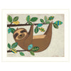 "Hanging Sloth I" by Bernadette Deming, Ready to Hang Framed Print, White Frame