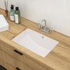 19.7"x14" White Ceramic Rectangular Undermount Bathroom Sink with Overflow