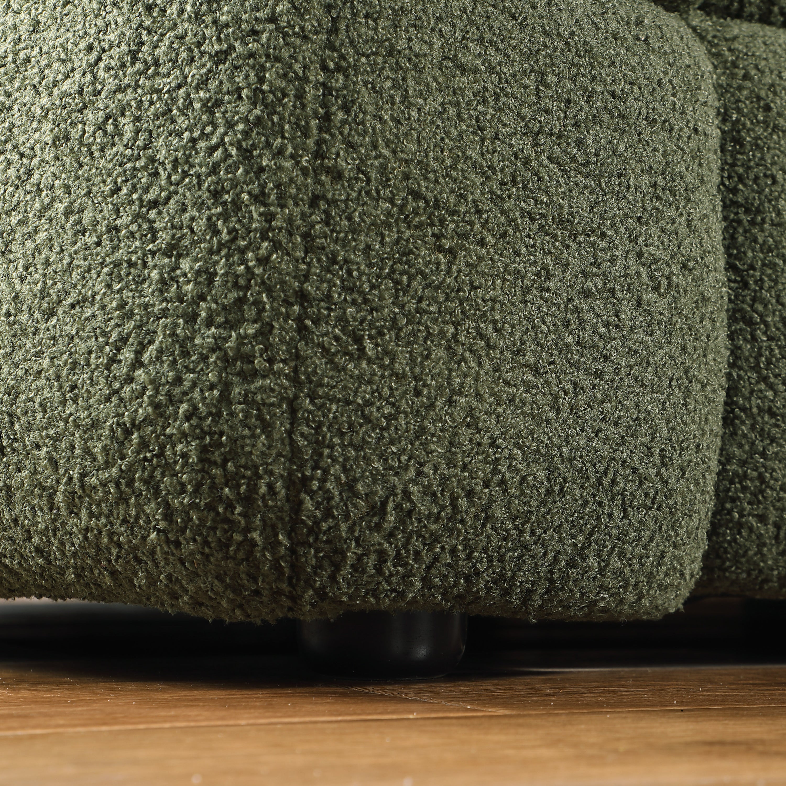 84.3 length ,35.83" deepth ,human body structure for USA people,  marshmallow sofa,boucle sofa ,3 seater, OLIVE GREEN BOUCLE