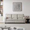 Living Room Sofa with Storage Beige Corduroy