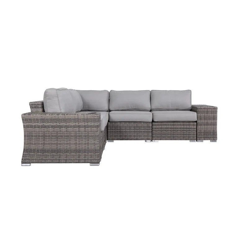 7-Piece Rattan Sectional Sofa Set with Cushions - Fully Assembled