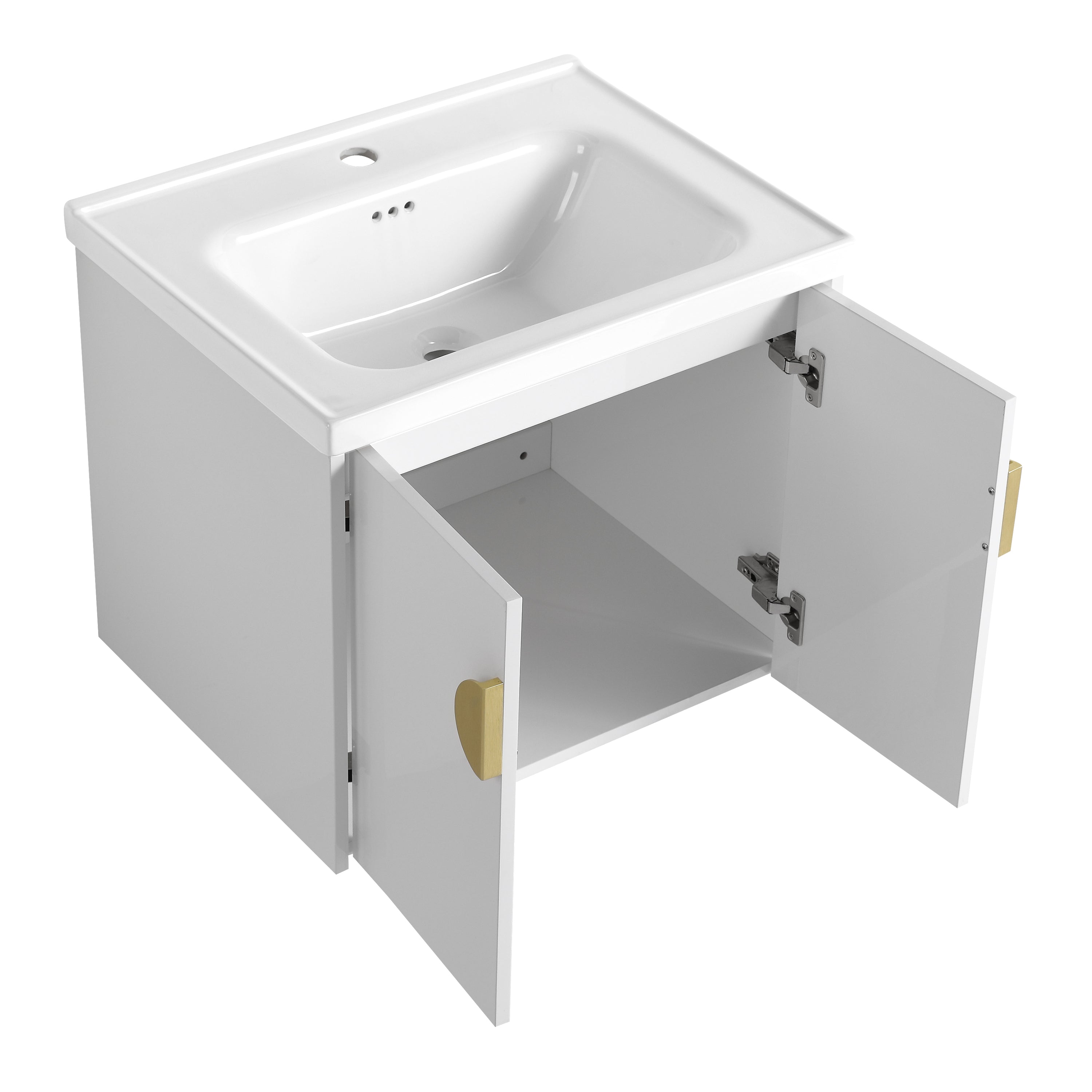 24 Inch Soft Close Doors Bathroom Vanity With Sink, For Small Bathroom (KD-Packing)